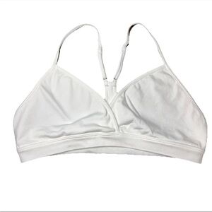 Free People Intimately White Bra Adjustable Racerback Pullover V Neck M/L NWOT